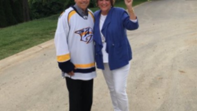 Nick Saban takes in Game 3 of Stanley Cup Final
