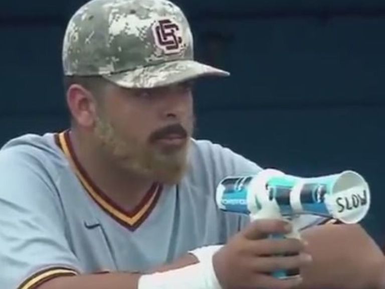 Watch: NCAA player trolls opposing pitcher with makeshift radar gun ...