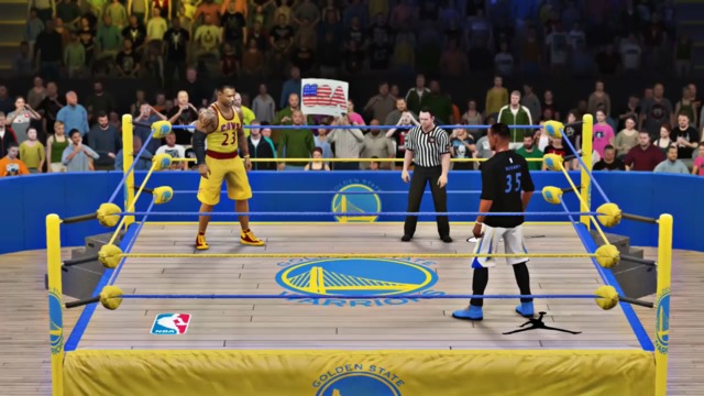 Watch: LeBron, Durant square off in WWE 2K simulation