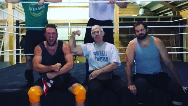 Ex-Colts punter McAfee training with wrestling legend Rip Rogers