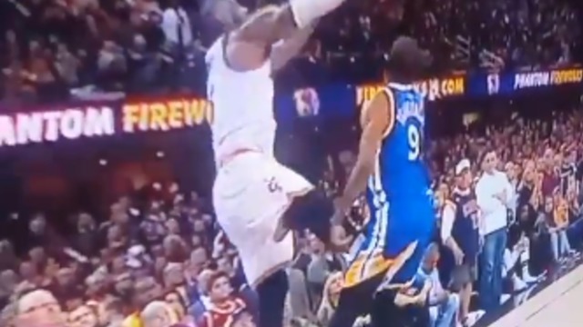 Watch: LeBron's leg kick catches Iguodala between the legs