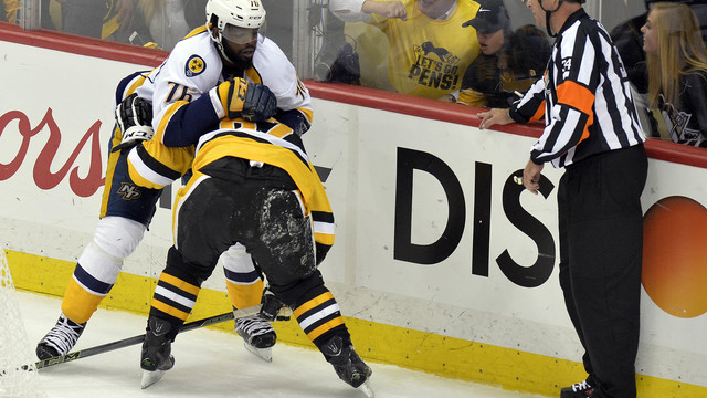 Laviolette on Subban-Crosby scuffle: 'I saw my guy's head get cross-checked'