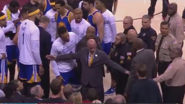 Watch: Fan linked to LeBron gets ejected after shouting match with Warriors