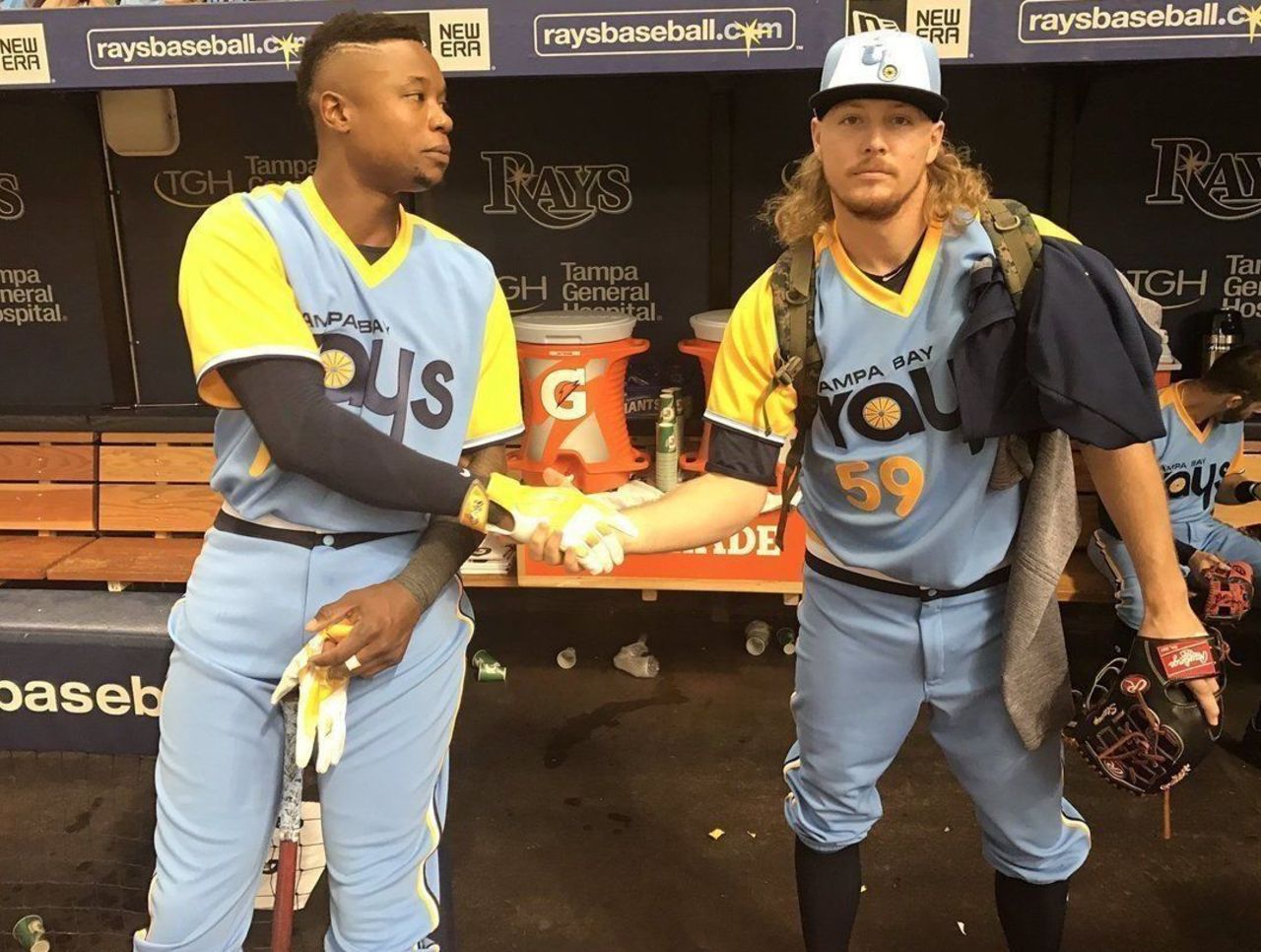 Rays Bust Out 70s Style Fauxback Jerseys Thescore Com