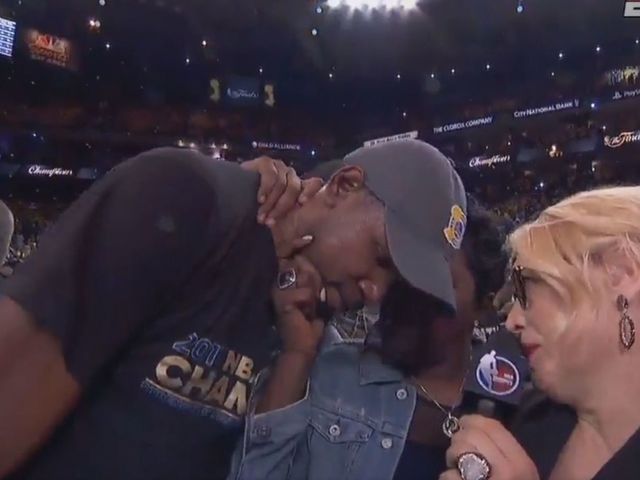 Watch: Durant's mom interrupts interview to tell son 'you did it'