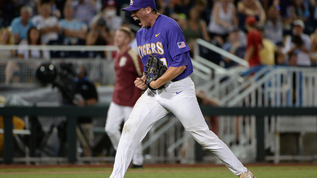 Watch: LSU's Hess throws slider so nasty his catcher can't handle it