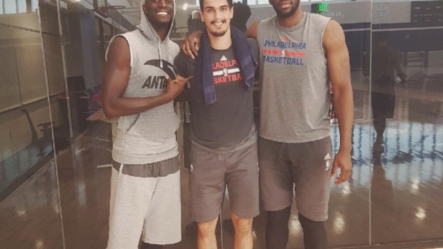 Garnett works out with Embiid, Saric
