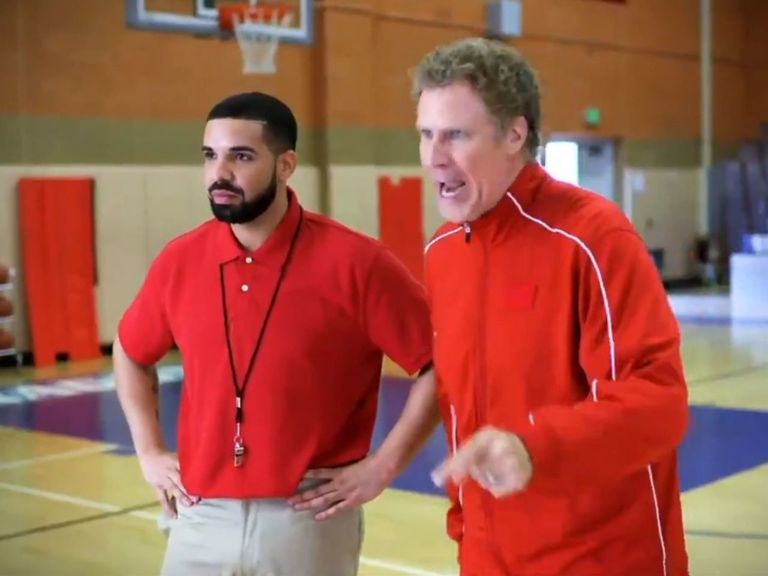 Watch Drake, Will Ferrell show off handshakes, roast DeRozan