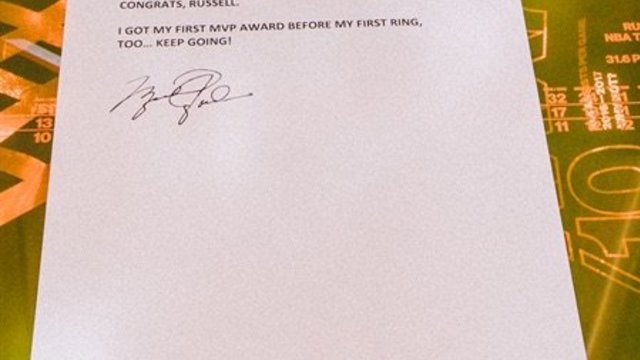 MJ congratulates Westbrook: 'I got my 1st MVP award before my 1st ring, too'