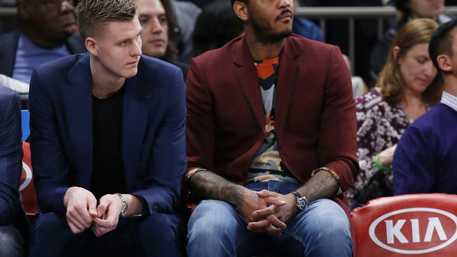 Report: Melo laid into Porzingis for openly praising Knicks' triangle offense