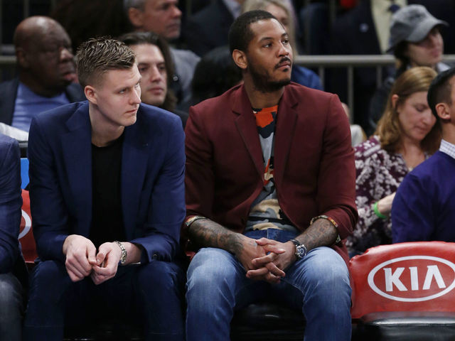 Report: Melo laid into Porzingis for openly praising Knicks' triangle offense