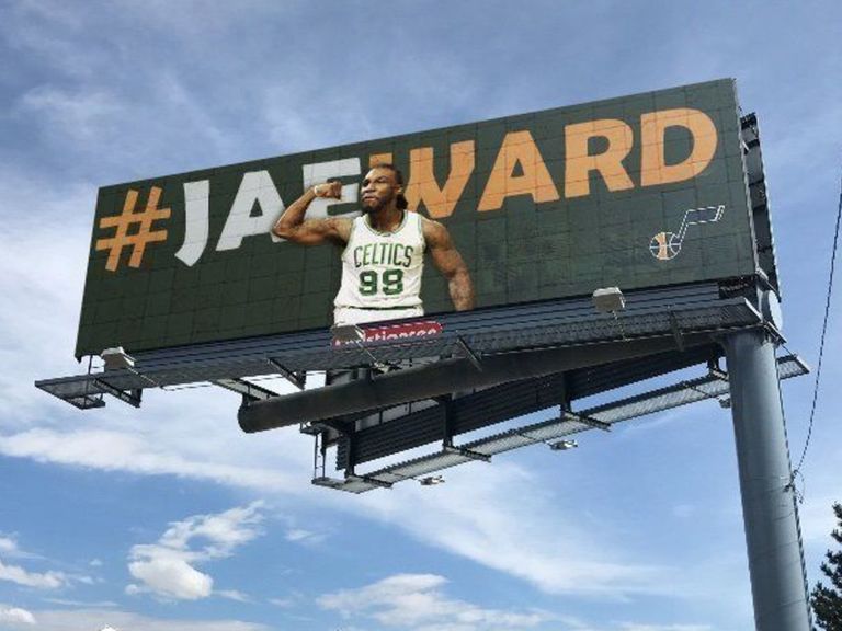 Hayward billboard to reflect Jazz getting Crowder