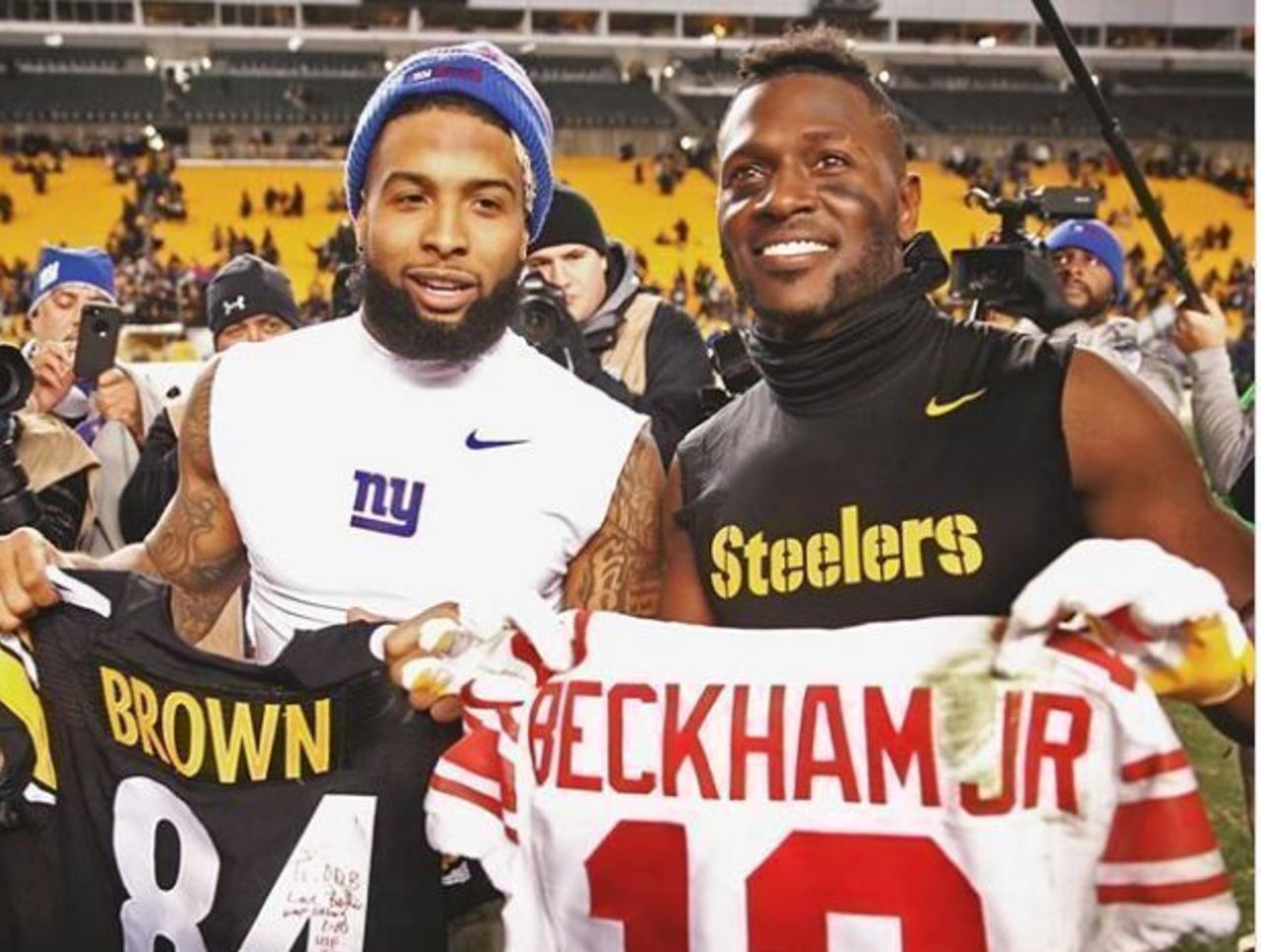 Antonio Brown asks fans if they'd start team around him or Beckham