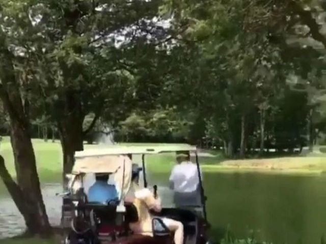 Watch: Running people over with golf carts is golf's newest trend