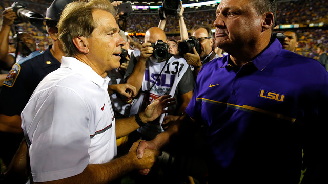 Orgeron sees Alabama as within striking distance for LSU