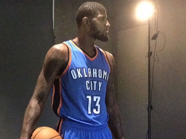 Look: Paul George dons Thunder uniform for 1st time