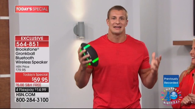 Gronkowski selling football that plays music