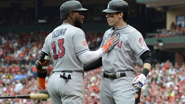 Report: Athletics interested in Marlins' Ozuna, Yelich