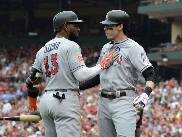 Report: Athletics interested in Marlins' Ozuna, Yelich