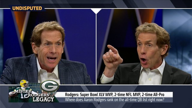 Watch: Skip Bayless debating himself on Aaron Rodgers is very entertaining