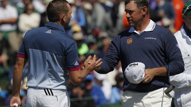 Watch: Westwood, Garcia take different paths to eagles at No. 5