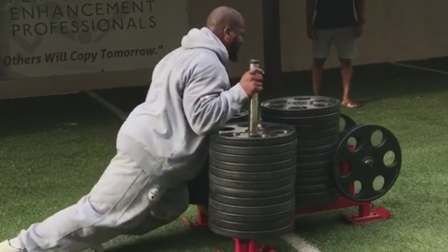 Watch: James Harrison pushes 1,800 lbs in latest feat of strength