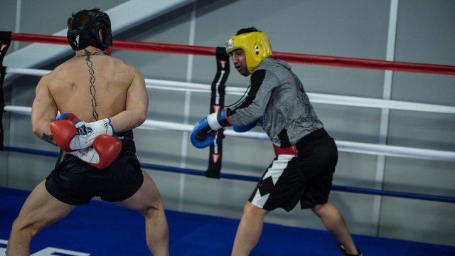 Look: McGregor spars with former boxing champ Malignaggi in Gucci