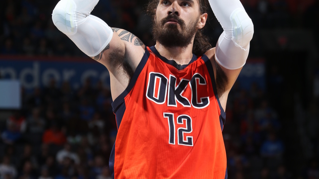 Steven Adams' free-throw practice includes stomach punches