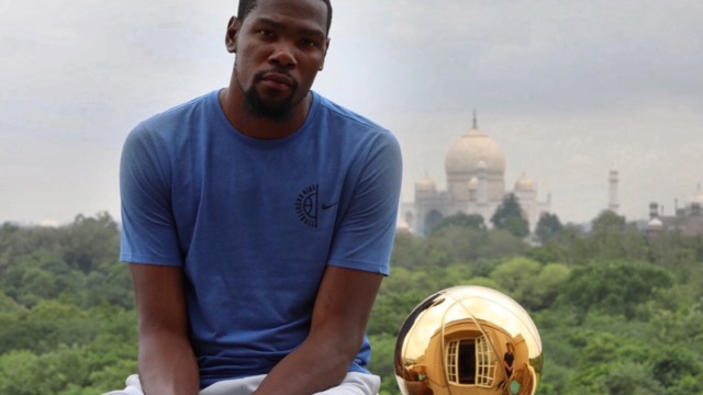 Durant brings Larry O'Brien trophy to the Taj Mahal