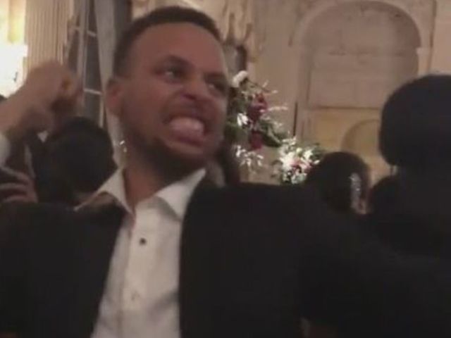 Kyrie cheers as Curry appears to mock LeBron's workout videos
