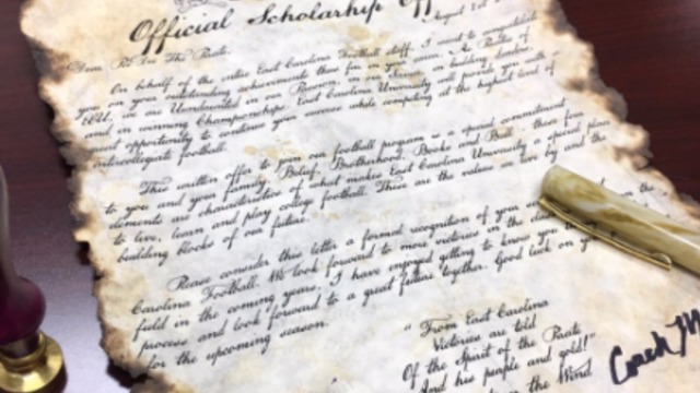 East Carolina sends offer letters on pirate scrolls