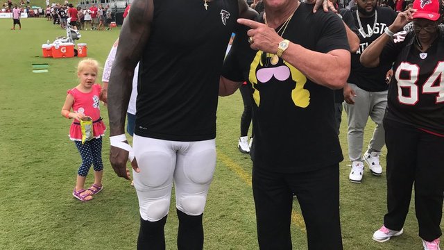 Ric Flair visits Falcons training camp