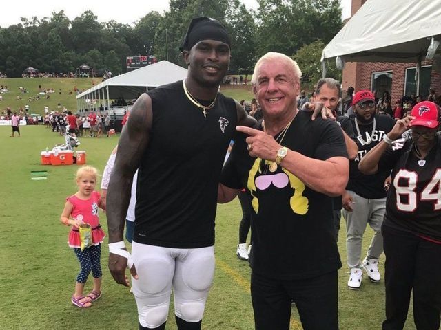 Ric Flair visits Falcons training camp