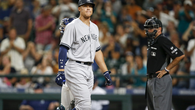 Yankees' Judge sets MLB record by striking out in 33rd consecutive game