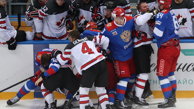 Watch: Canada, Russia get in line brawl in Olympic tune-up tournament
