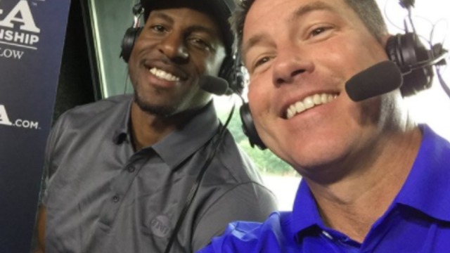 Iguodala joins TNT telecast at Quail Hollow; receives short game lesson