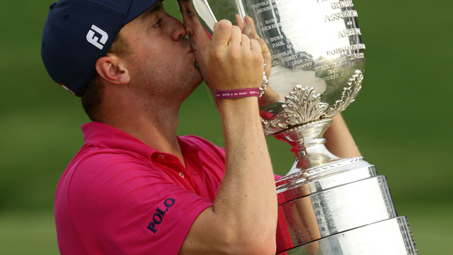 Thomas' girlfriend almost missed his 1st career major win