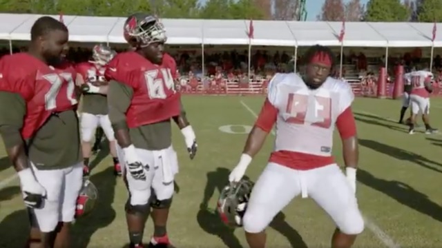 Watch: Buccaneers' McCoy tests limits of NFL's new celebration rules