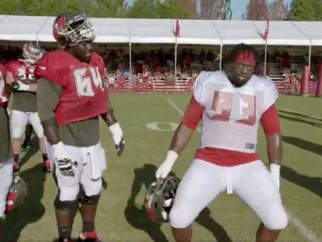 Watch: Buccaneers' McCoy tests limits of NFL's new celebration rules