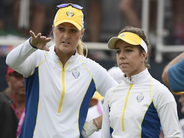 Europe takes early 1-point lead vs. U.S. at Solheim Cup
