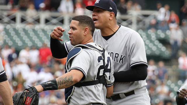Yankees' Betances hits McCann in head with pitch, benches clear for 2nd time