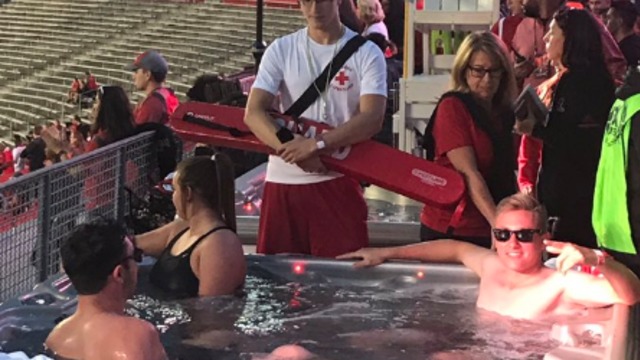 Watch: Rutgers' hot tub experience is in full swing