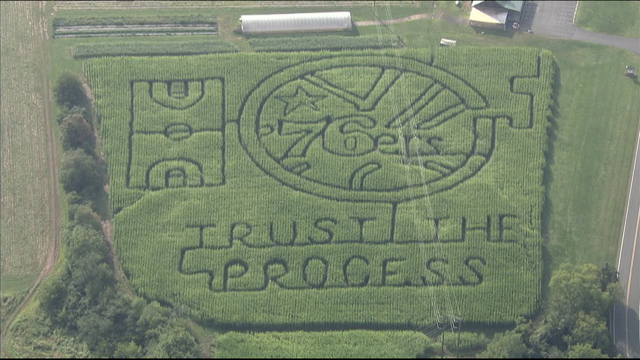 Look: Farmers pay tribute to 76ers with 'Trust the Process' corn maze