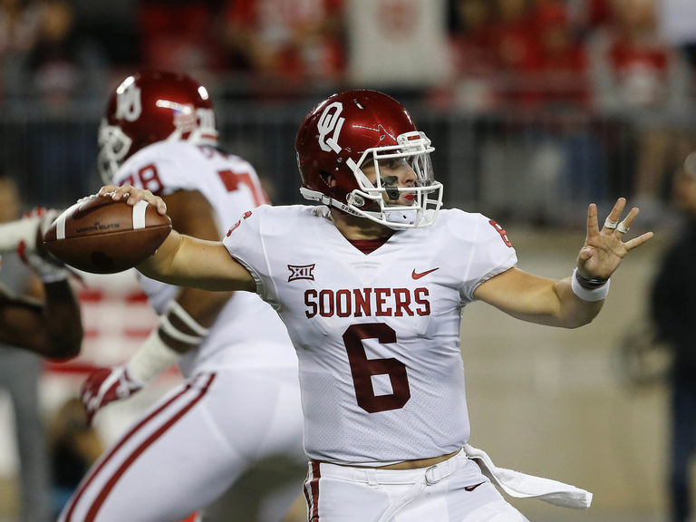 Watch Baker Mayfield plants Oklahoma flag on Buckeyes