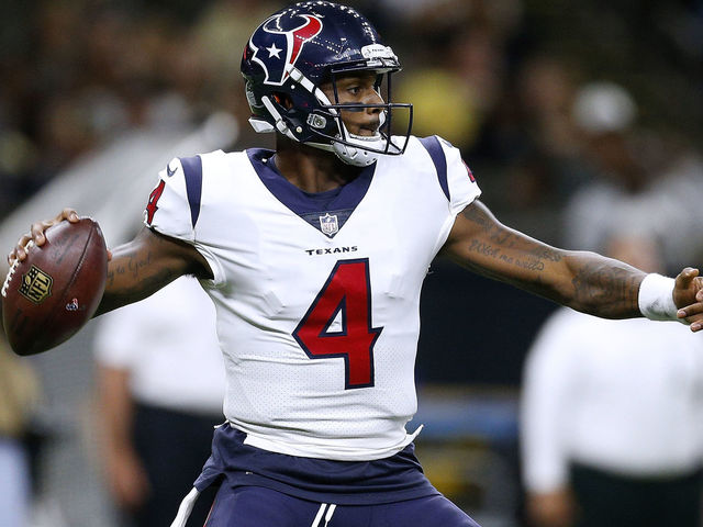 Watch: Watson finds Hopkins for 1st TD minutes after replacing Savage