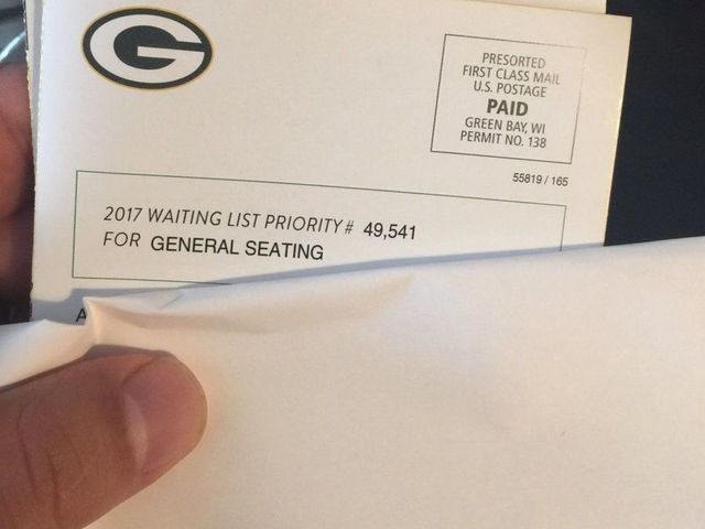 Packers fan shows how slow season-ticket waiting list is