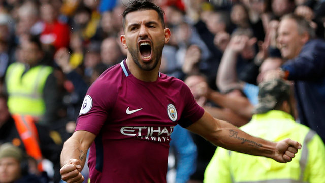 Aguero nets treble as relentless City thrashes Watford