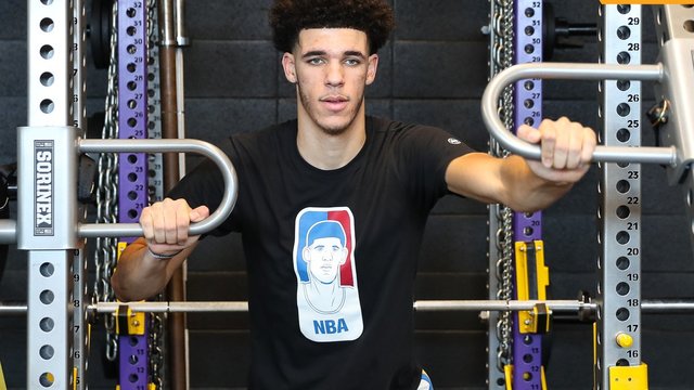 Look: Lonzo Ball dons shirt of NBA logo with his likeness