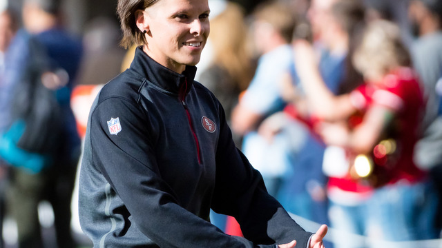 49ers' Shanahan burns Cam Newton: Our female coach 'talks routes all the time'