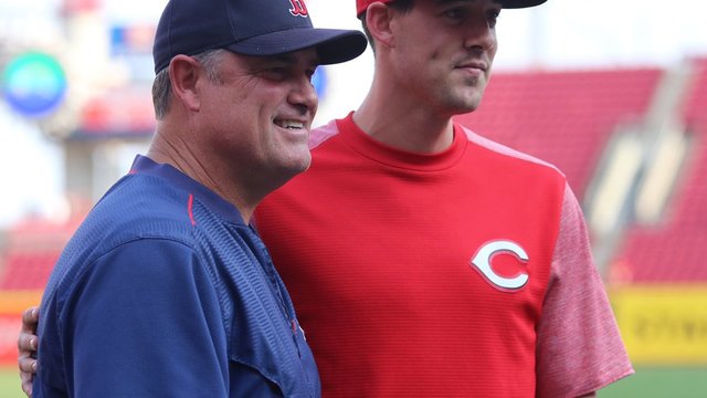 Reds' Luke Farrell, son of Red Sox skipper John, faces dad's team